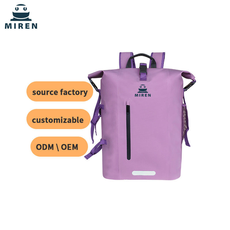 500D PVC 재료 방수 건조 가방 배낭 보라색 용량 30L